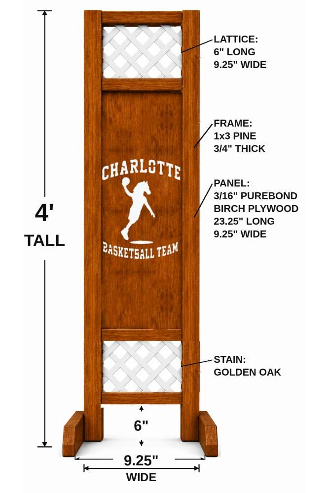 Charlotte Basketball hobby horse jump — Charlotte themed basketball wooden jump, custom colors