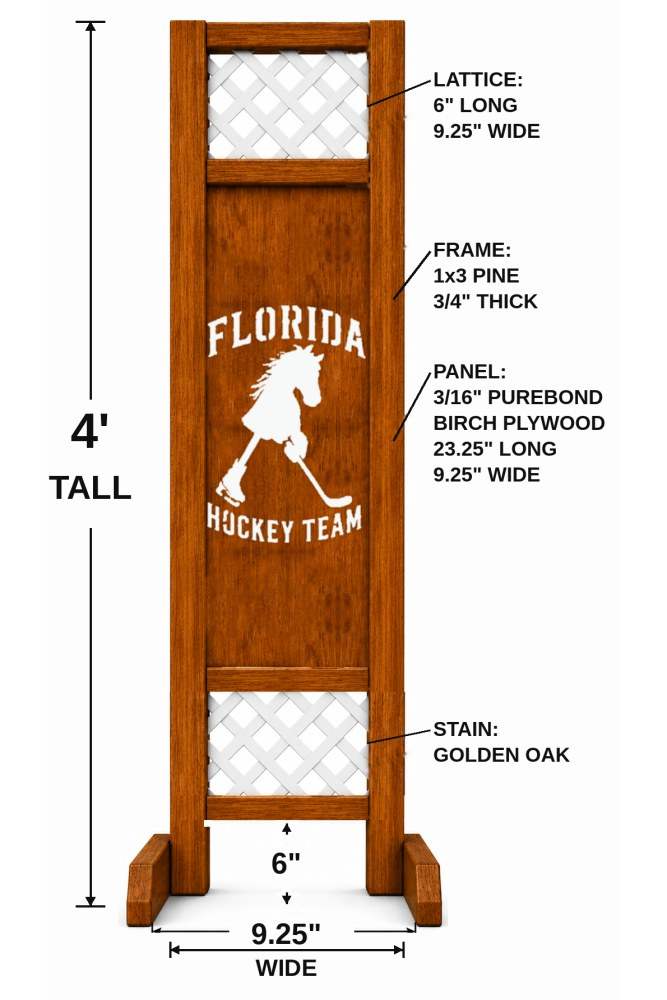 Florida Hockey hobby horse jump — Florida themed hockey wooden jump, custom colors