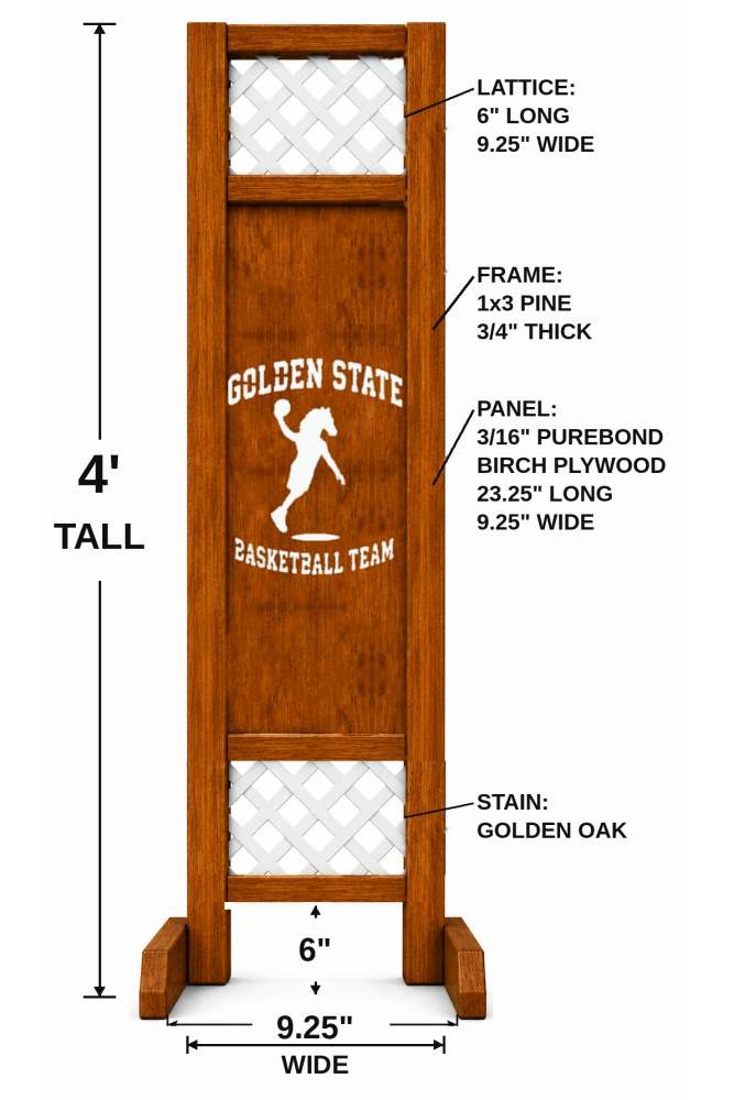 Golden State Basketball hobby horse jump — Golden State themed basketball wooden jump, custom colors