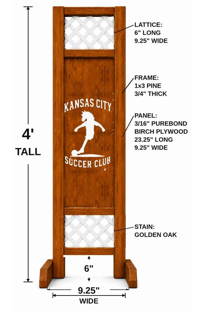 Kansas City Soccer hobby horse jump — Kansas City themed soccer wooden jump, custom colors