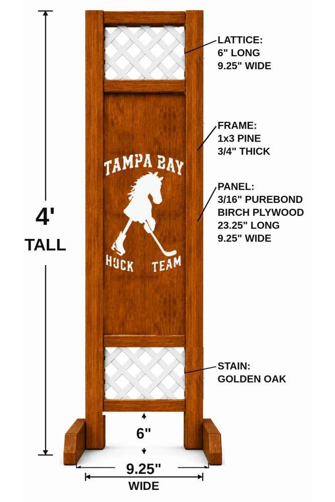 Tampa Bay Hockey hobby horse jump — Tampa Bay themed hockey wooden jump, custom colors