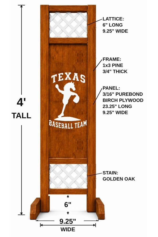 Texas Baseball hobby horse jump — Texas themed baseball wooden jump, custom colors