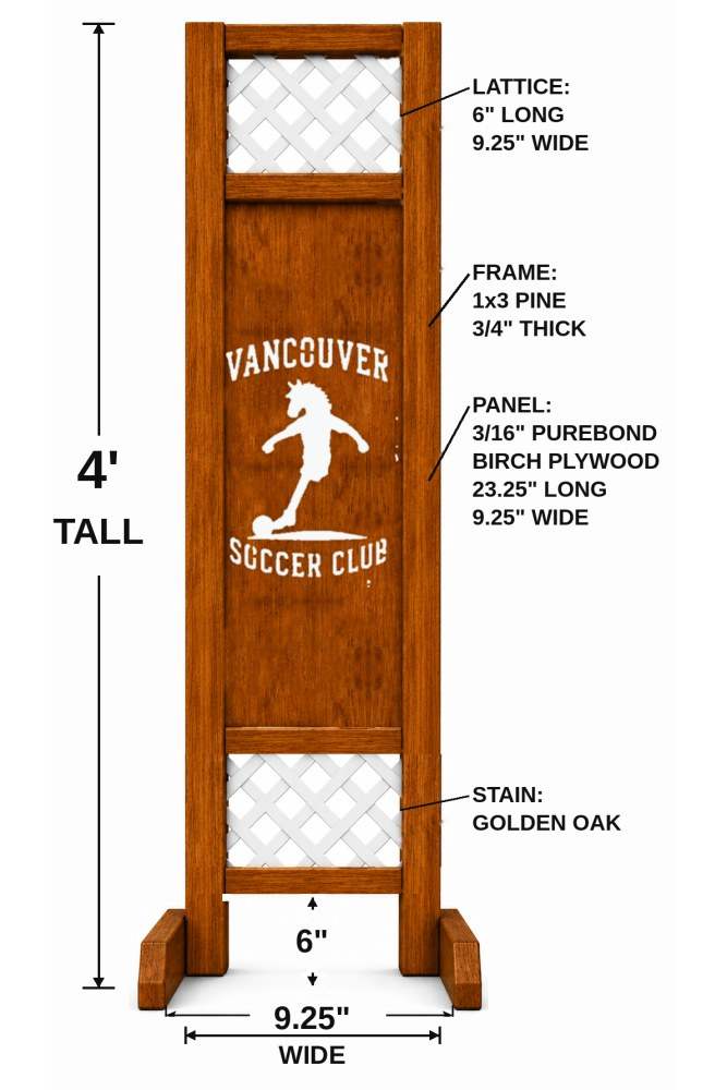 Vancouver Soccer hobby horse jump — Vancouver themed soccer wooden jump, custom colors